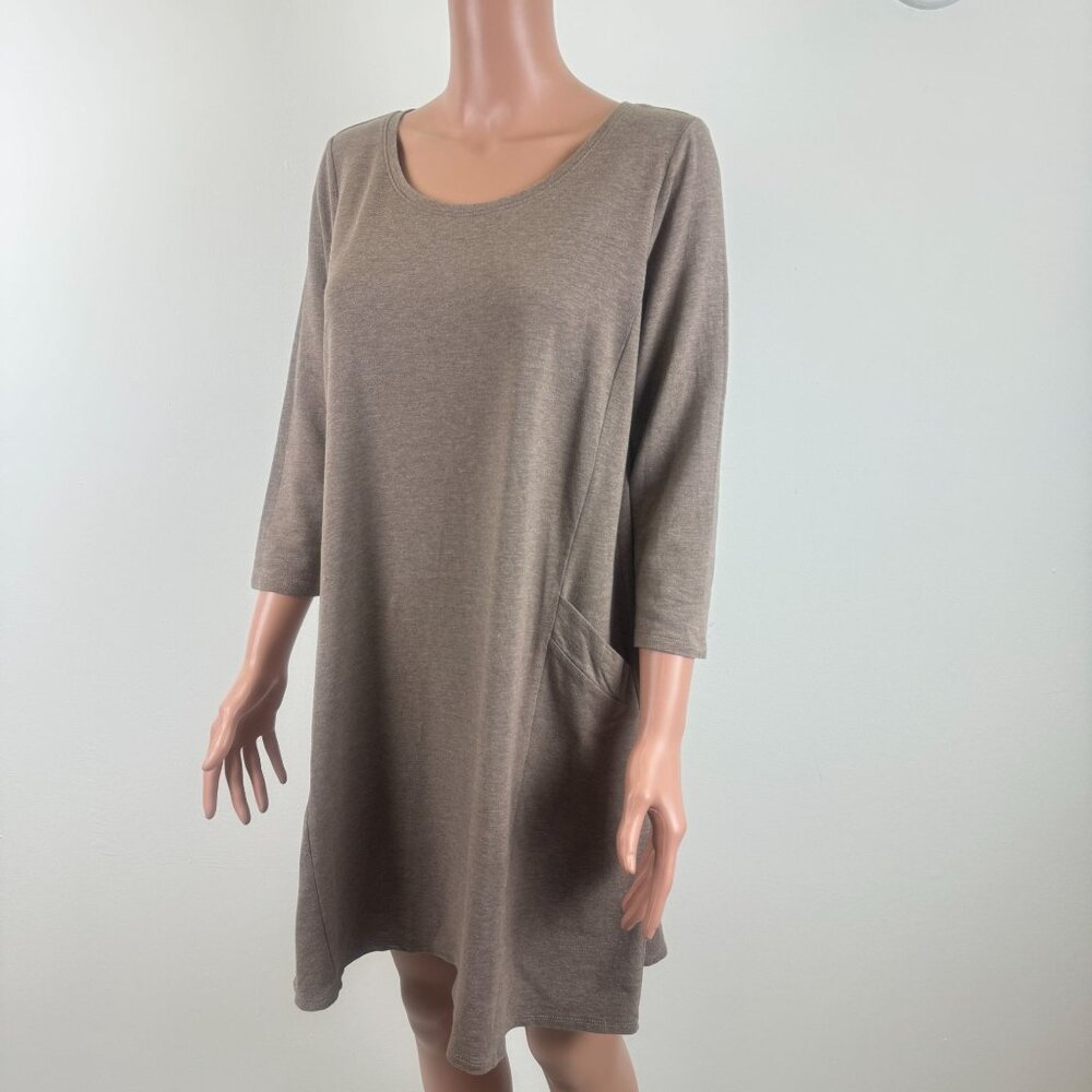 Pure Jill  3/4 Sleeve Scoop Neck Front Pocket Tunic Dress  Size Medium